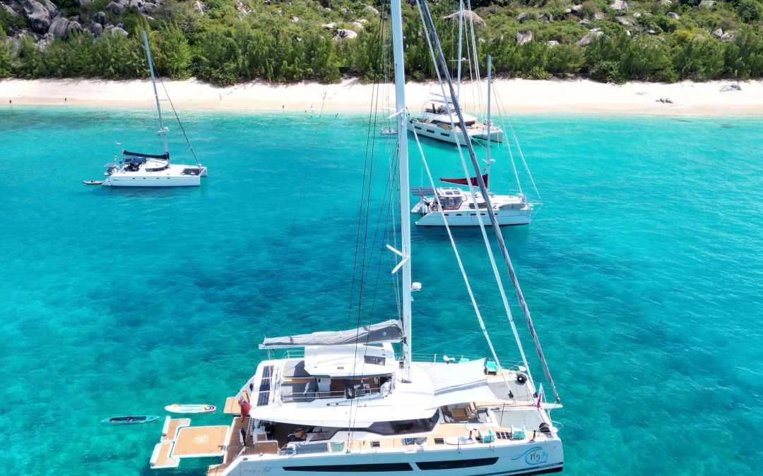 Catamaran My Ty is a 2021, 67’ Fountaine Pajot catamaran offering crewed yacht charters in the BVI & USVI. She features a fly-bridge deck and accommodations for up to 8 guests in 4 Queen cabins. With 3 crew, each boasting years of experience conducting high end charters throughout the Caribbean, My Ty is a great selection for high end vacations for families, couples, divers and special occasions.